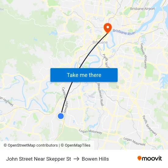 John Street Near Skepper St to Bowen Hills map