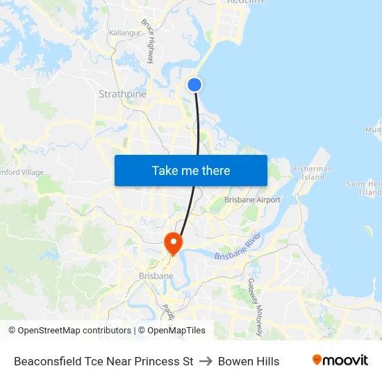 Beaconsfield Tce Near Princess St to Bowen Hills map