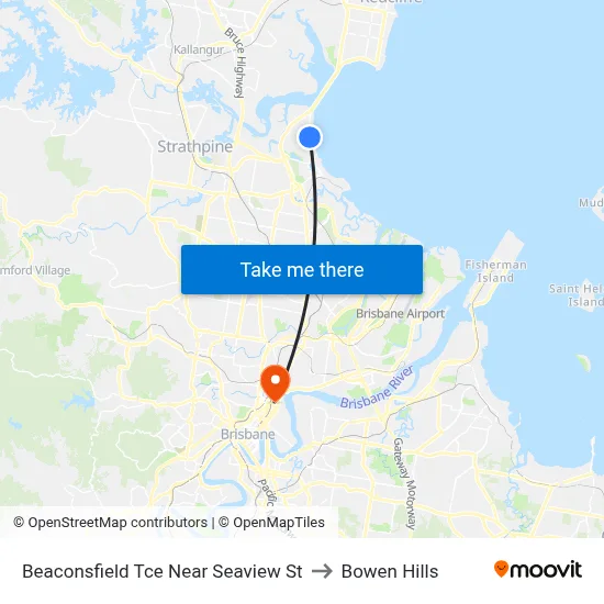 Beaconsfield Tce Near Seaview St to Bowen Hills map