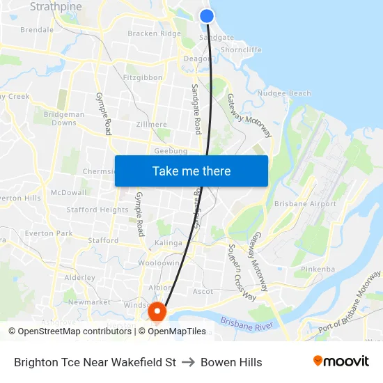 Brighton Tce Near Wakefield St to Bowen Hills map