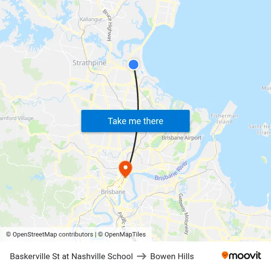 Baskerville St at Nashville School to Bowen Hills map