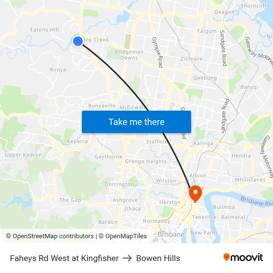 Faheys Rd West at Kingfisher to Bowen Hills map