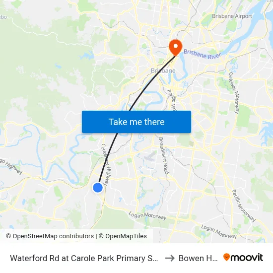 Waterford Rd at Carole Park Primary School to Bowen Hills map
