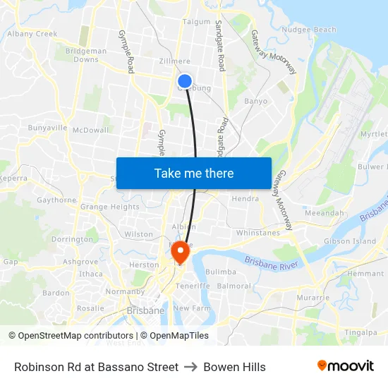 Robinson Rd at Bassano Street to Bowen Hills map