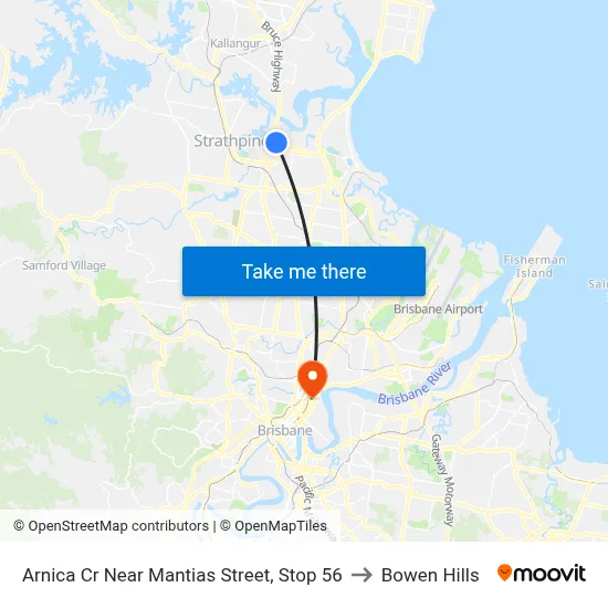 Arnica Cr Near Mantias Street, Stop 56 to Bowen Hills map