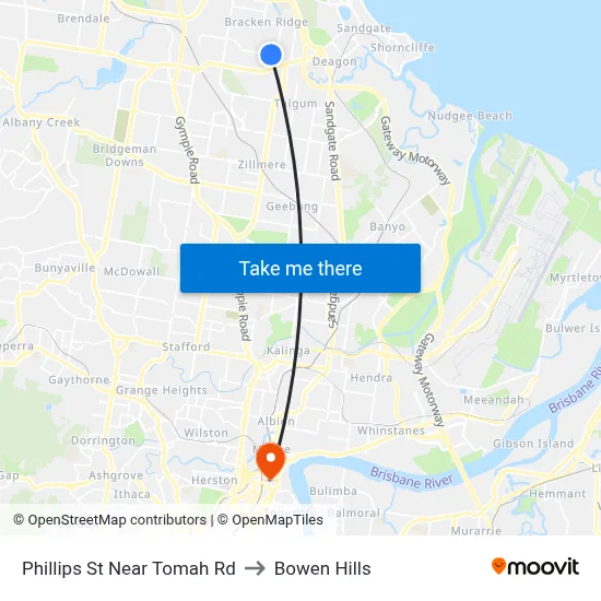Phillips St Near Tomah Rd to Bowen Hills map
