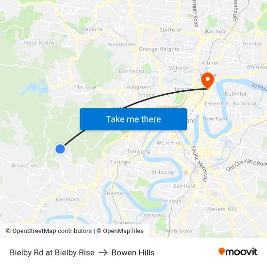 Bielby Rd at Bielby Rise to Bowen Hills map