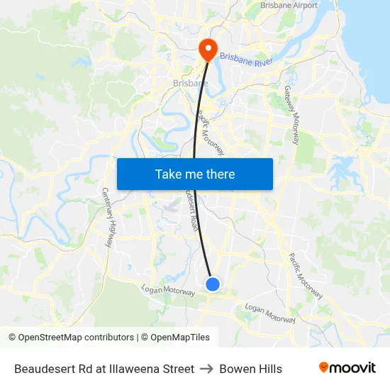 Beaudesert Rd at Illaweena Street to Bowen Hills map
