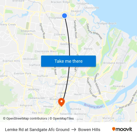 Lemke Rd at Sandgate Afc Ground to Bowen Hills map