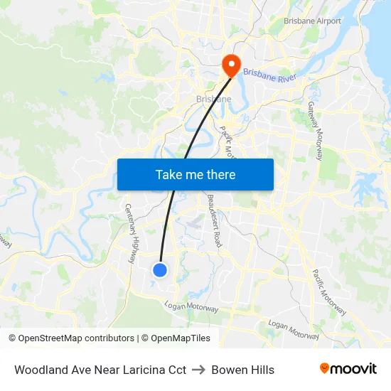Woodland Ave Near Laricina Cct to Bowen Hills map