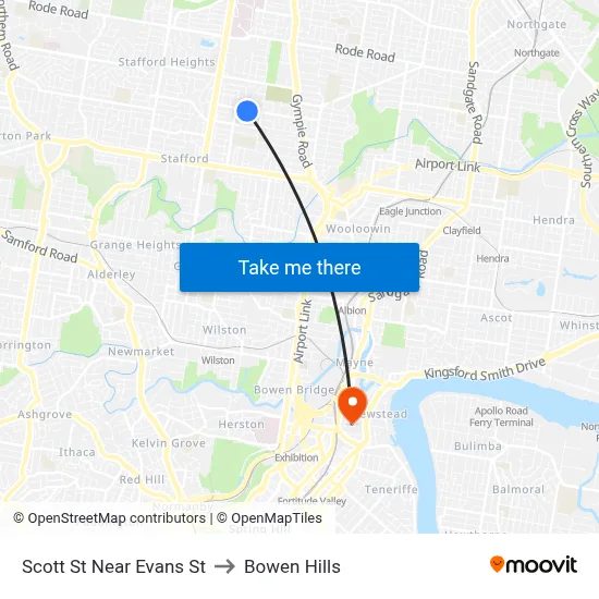 Scott St Near Evans St to Bowen Hills map