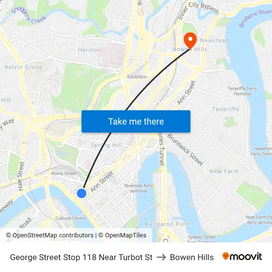 George Street Stop 118 Near Turbot St to Bowen Hills map