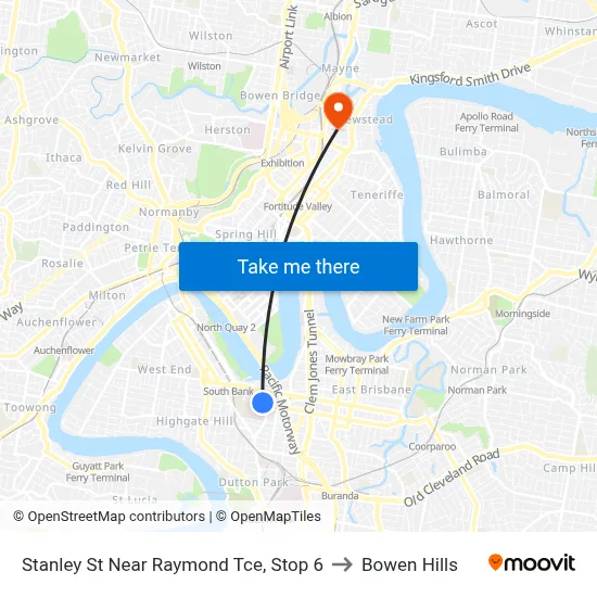 Stanley St Near Raymond Tce, Stop 6 to Bowen Hills map