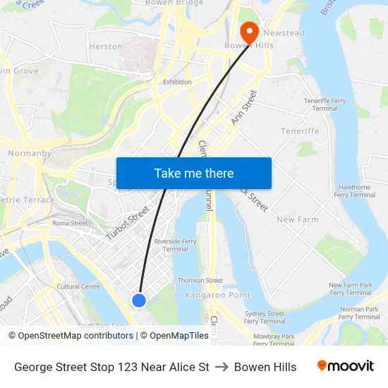 George Street Stop 123 Near Alice St to Bowen Hills map