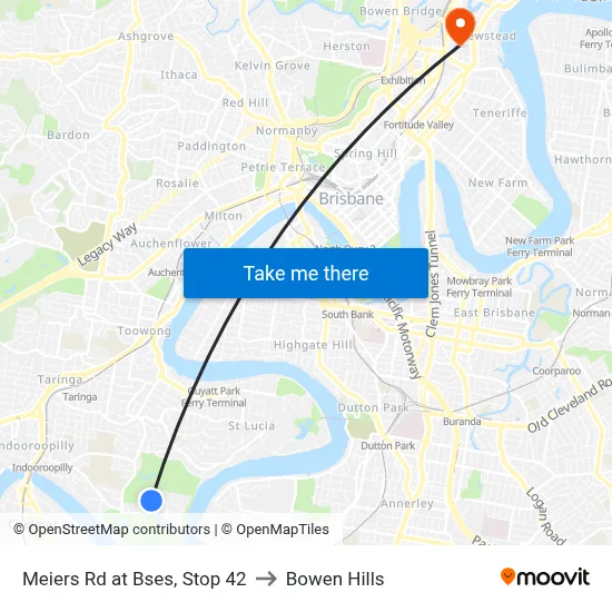 Meiers Rd at Bses, Stop 42 to Bowen Hills map