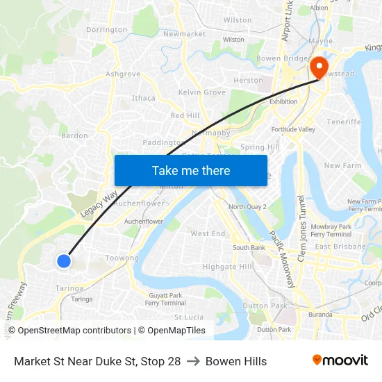 Market St Near Duke St, Stop 28 to Bowen Hills map