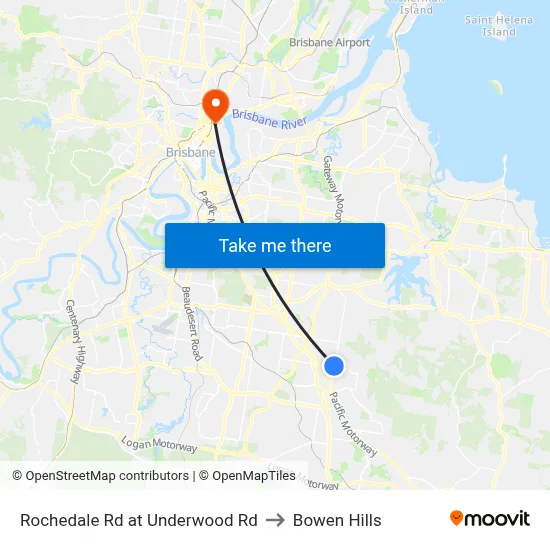 Rochedale Rd at Underwood Rd to Bowen Hills map