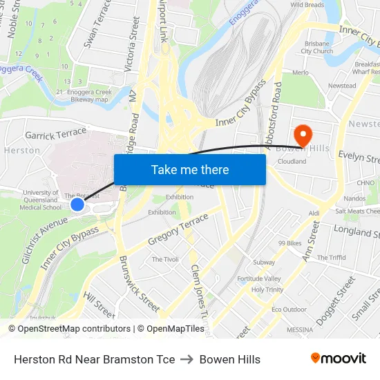 Herston Rd Near Bramston Tce to Bowen Hills map