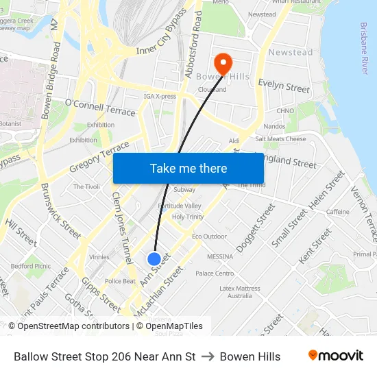 Ballow Street Stop 206 Near Ann St to Bowen Hills map