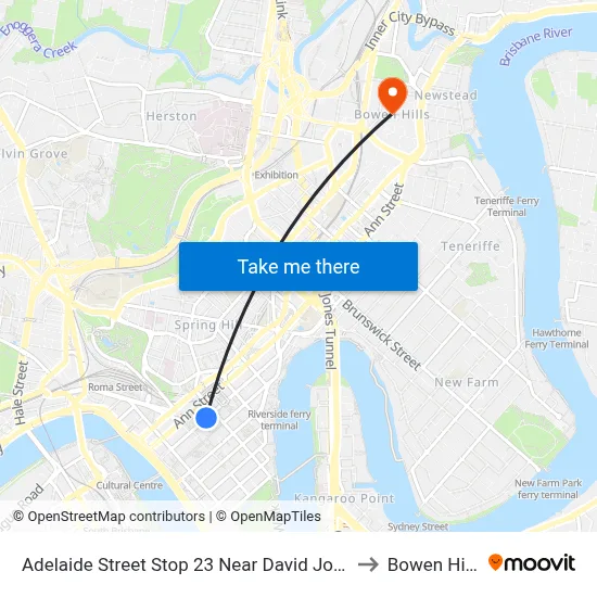 Adelaide Street Stop 23 Near David Jones to Bowen Hills map