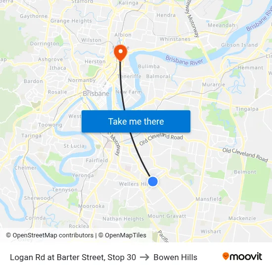 Logan Rd at Barter Street, Stop 30 to Bowen Hills map