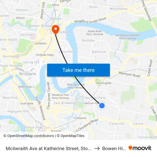 Mcilwraith Ave at Katherine Street, Stop 28 to Bowen Hills map
