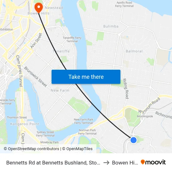 Bennetts Rd at Bennetts Bushland, Stop 29 to Bowen Hills map