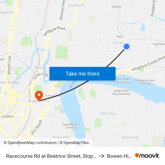 Racecourse Rd at Beatrice Street, Stop 22 to Bowen Hills map