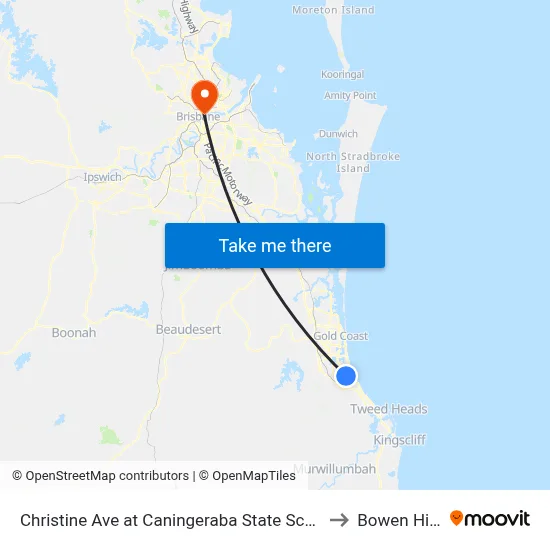 Christine Ave at Caningeraba State School to Bowen Hills map