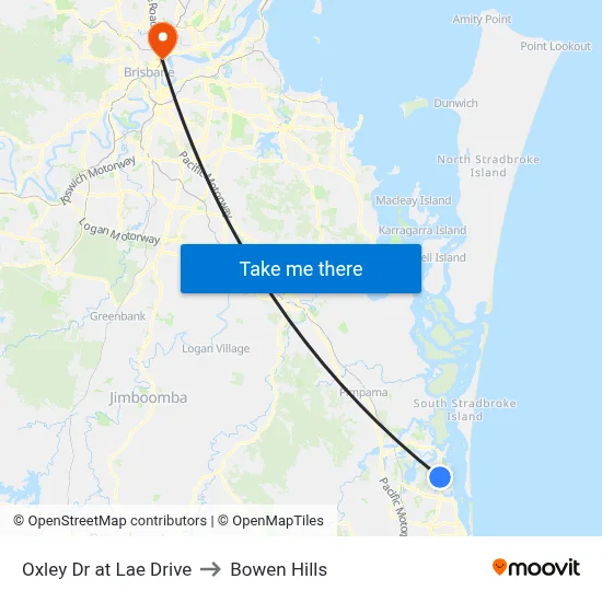Oxley Dr at Lae Drive to Bowen Hills map