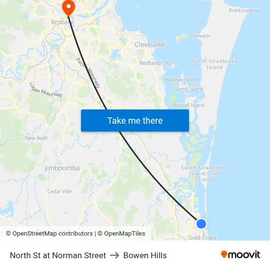 North St at Norman Street to Bowen Hills map