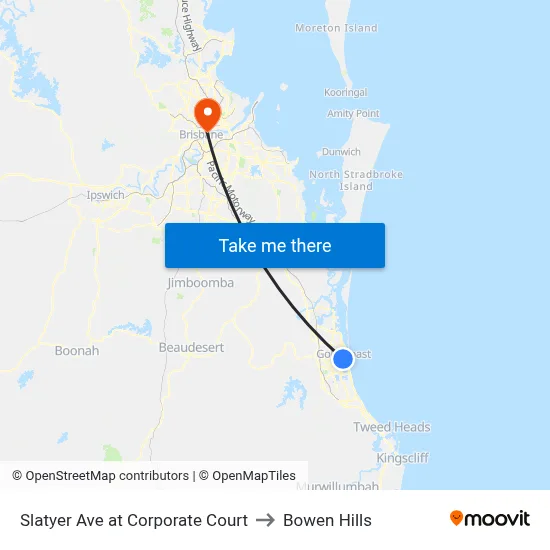 Slatyer Ave at Corporate Court to Bowen Hills map