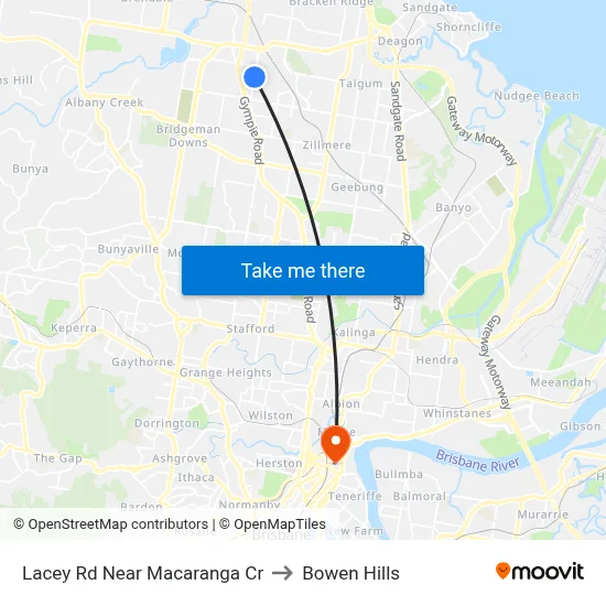 Lacey Rd Near Macaranga Cr to Bowen Hills map
