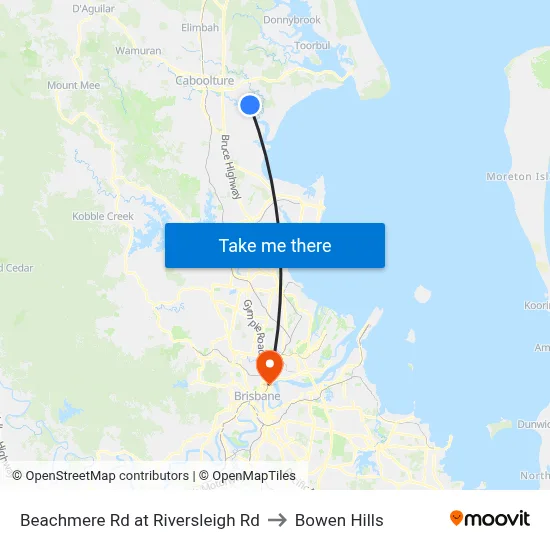 Beachmere Rd at Riversleigh Rd to Bowen Hills map