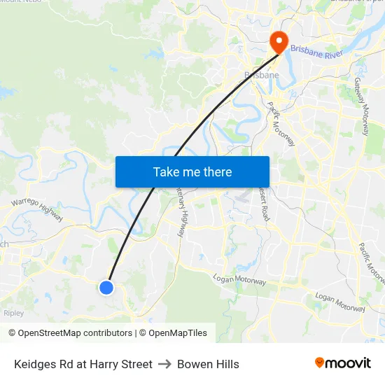 Keidges Rd at Harry Street to Bowen Hills map