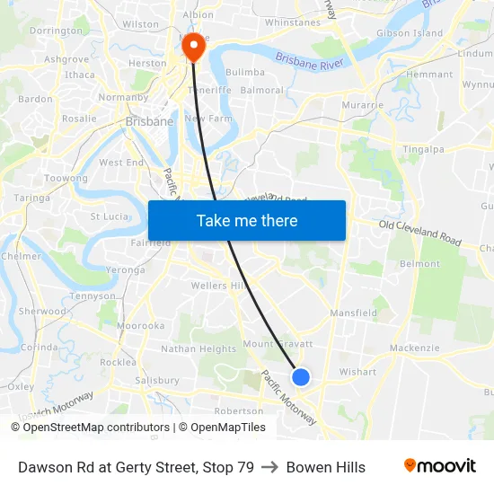 Dawson Rd at Gerty Street, Stop 79 to Bowen Hills map