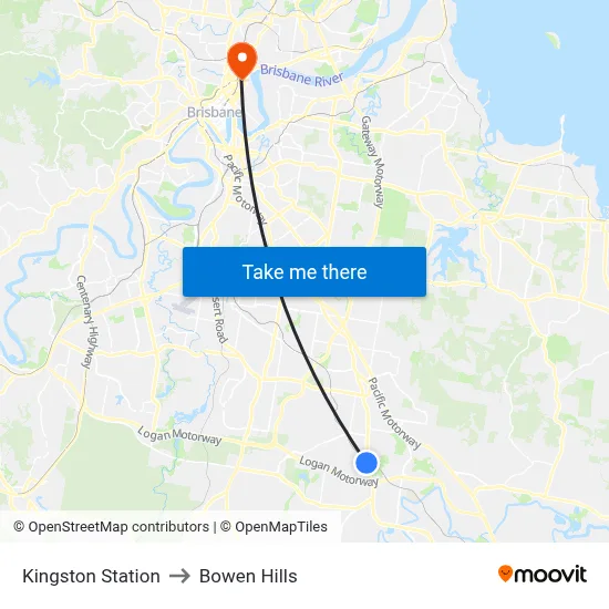 Kingston Station to Bowen Hills map