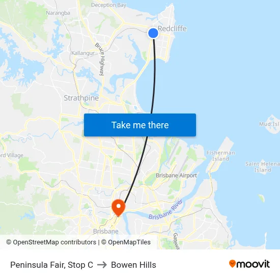 Peninsula Fair, Stop C to Bowen Hills map