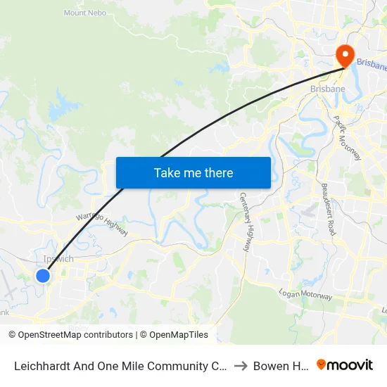Leichhardt And One Mile Community Centre to Bowen Hills map