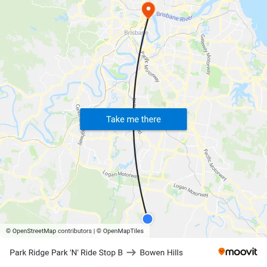Park Ridge Park 'N' Ride Stop B to Bowen Hills map