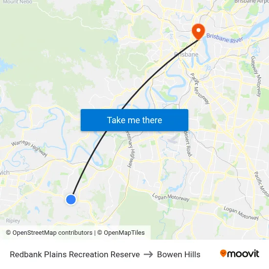 Redbank Plains Recreation Reserve to Bowen Hills map