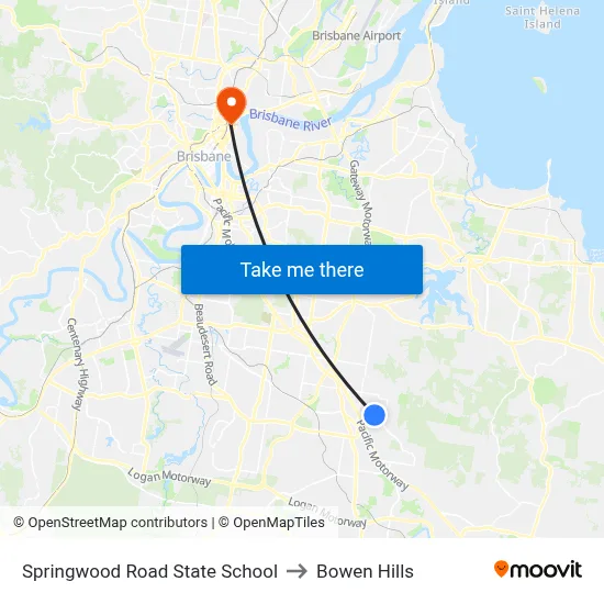 Springwood Road State School to Bowen Hills map