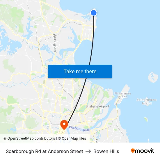 Scarborough Rd at Anderson Street to Bowen Hills map