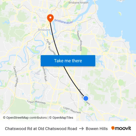 Chatswood Rd at Old Chatswood Road to Bowen Hills map