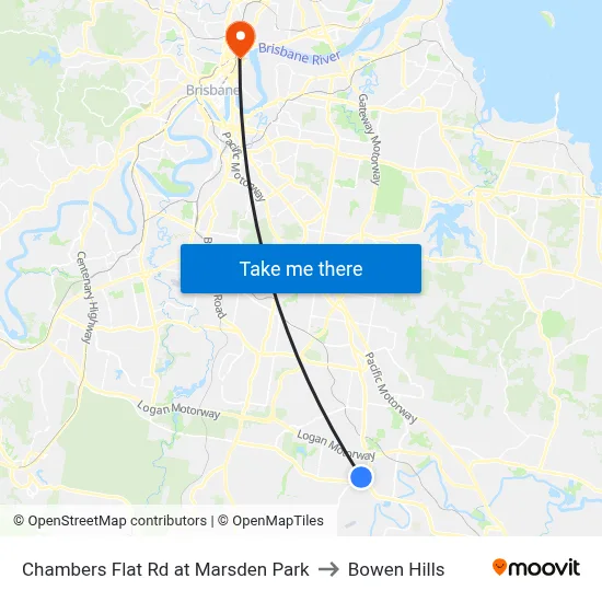 Chambers Flat Rd at Marsden Park to Bowen Hills map
