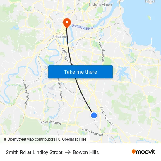 Smith Rd at Lindley Street to Bowen Hills map