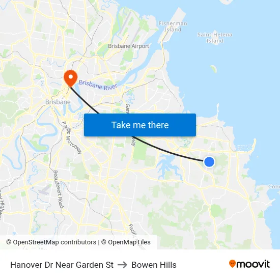 Hanover Dr Near Garden St to Bowen Hills map