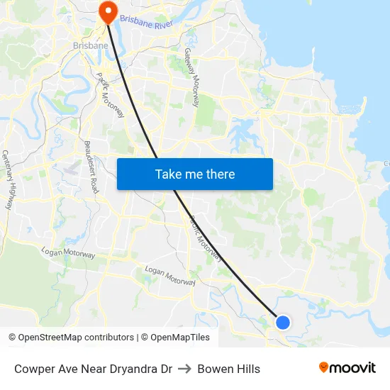 Cowper Ave Near Dryandra Dr to Bowen Hills map