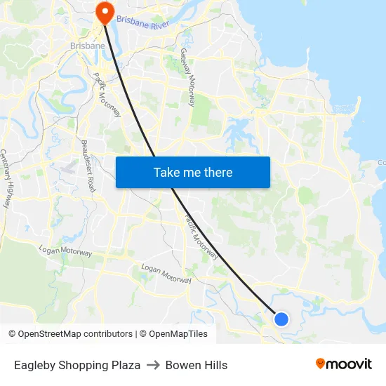 Eagleby Shopping Plaza to Bowen Hills map