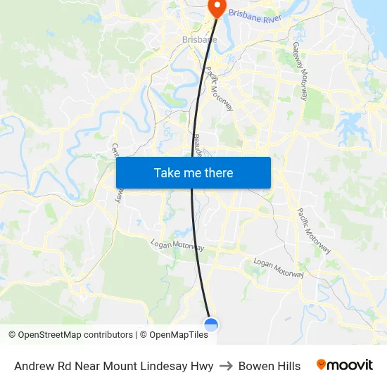 Andrew Rd Near Mount Lindesay Hwy to Bowen Hills map